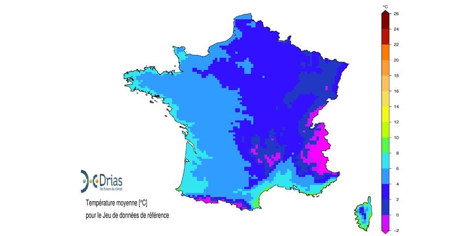 Site DRIAS - carte Grand froid en France