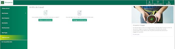 Déclarer un arrêt de travail sur l'espace client